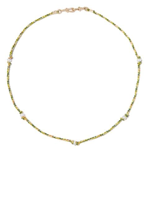 Mauli pearl-embellished woven necklace
