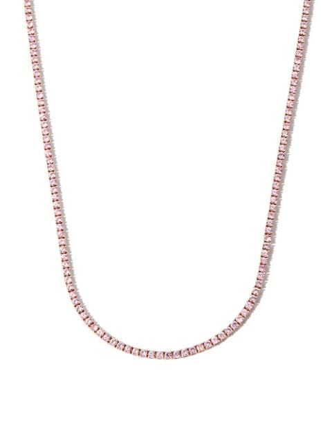 14kt rose gold sapphire tennis necklace