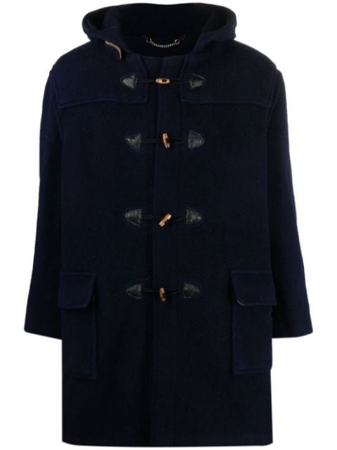 1990s toggle-fastened hooded wool coat