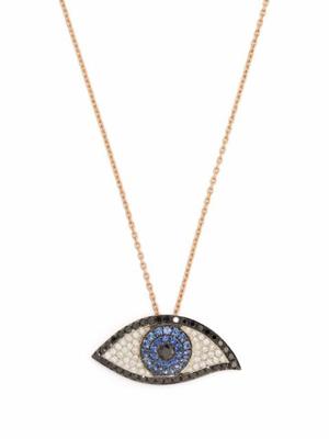 18kt rose gold sapphire and diamond necklace