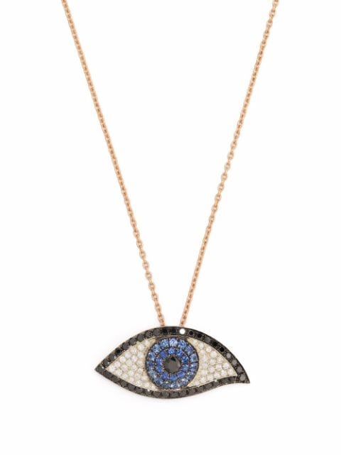 18kt rose gold sapphire and diamond necklace