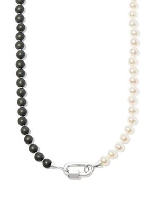 14kt white gold Chubby Lock pearl necklace