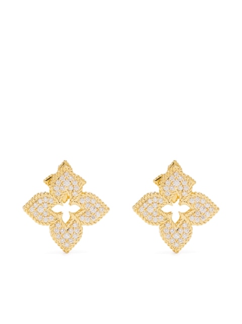 18kt yellow gold Venetian Princess diamond stud earring