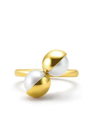 18kt yellow gold M/G TASAKI ARLEQUIN SLASHED freshwater pearl ring