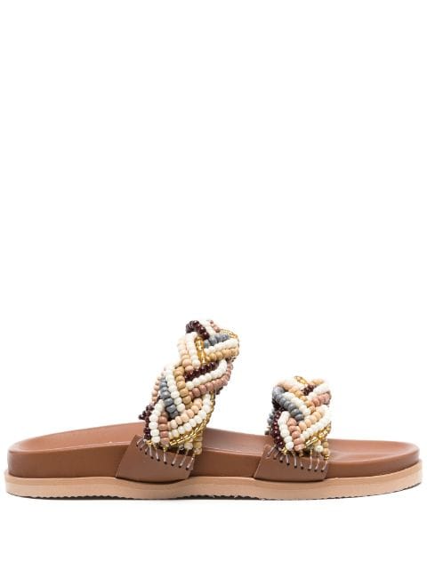bead-embellished flat sandals