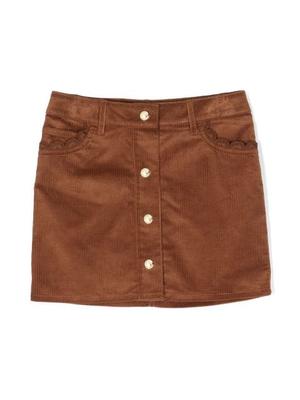 scallop-detail corduroy skirt