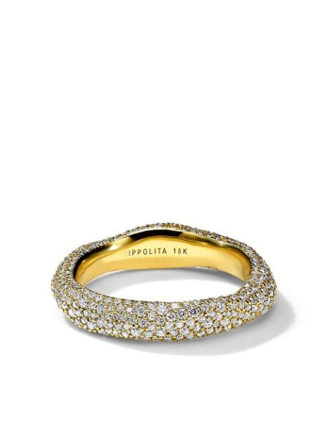 18kt yellow gold Stardust full diamond pav  band ring