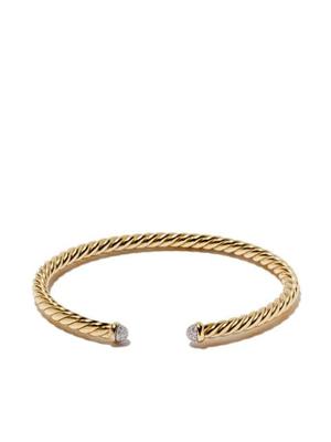 18kt yellow gold Cable Spira diamond cuff bracelet