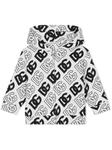 zip-front logo-print hoodie