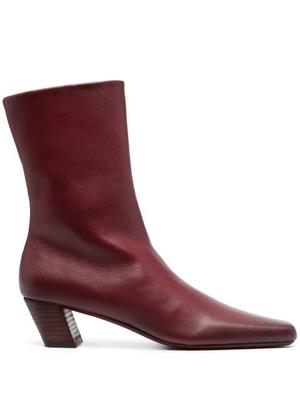 45mm square-toe leather boots