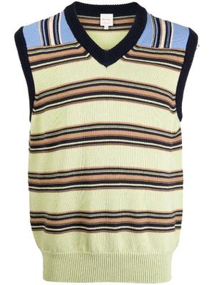 striped sleeveless knitted vest