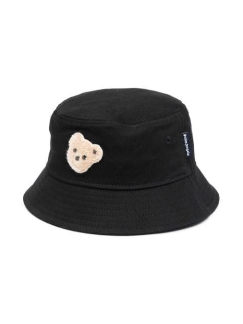 bear-appliqu  cotton bucket hat