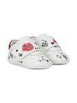 floral logo-print leather trainers