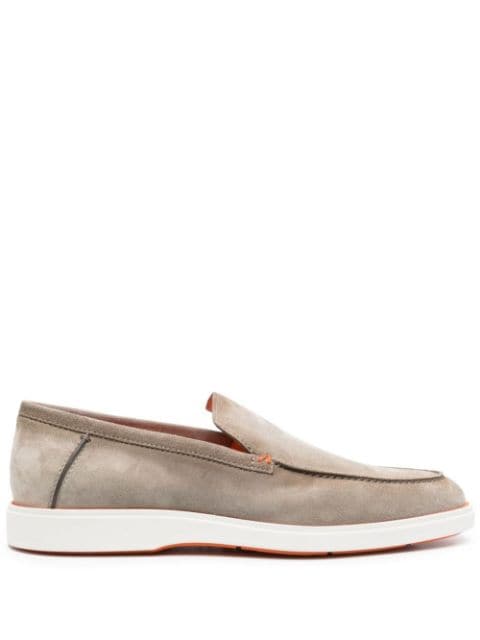 panelled calf-suede loafers
