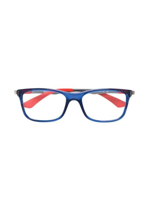 bicolour rectangular glasses