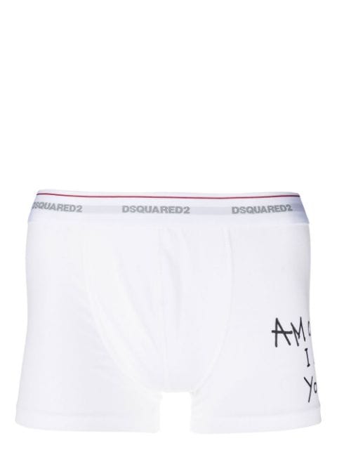 slogan-print logo-waistband boxers
