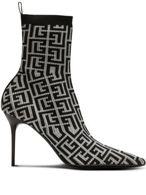 Skye monogram knit ankle boots