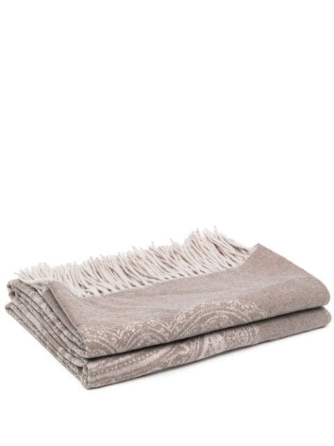 intarsia-knit wool scarf