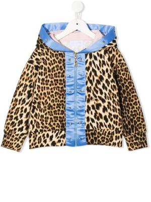 leopard-print zip-up hoodie