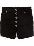 button-detail high-waisted shorts