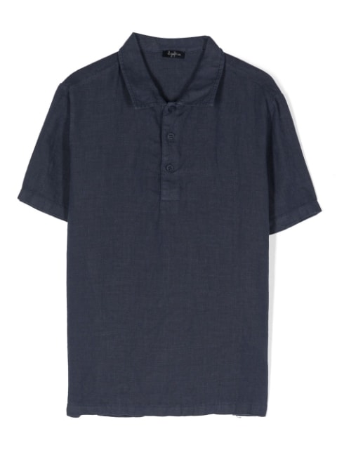 short-sleeve linen polo shirt