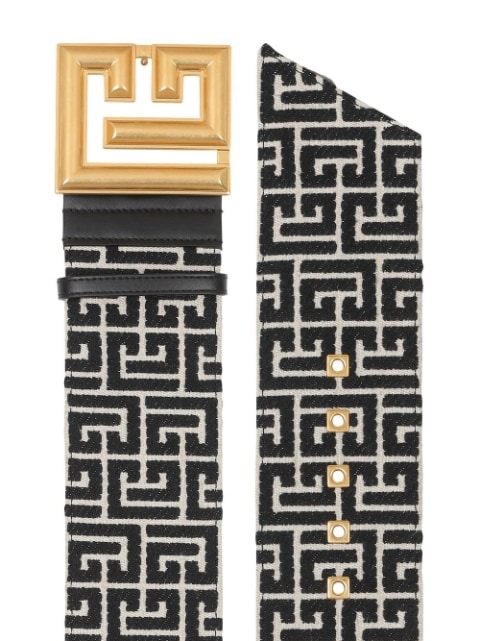 monogram-pattern wide belt