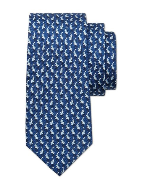 Carp-print silk tie