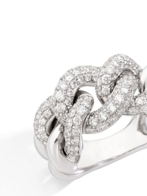 18kt white gold Catene diamond ring