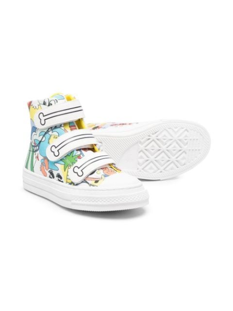 graphic-print touch-strap sneakers