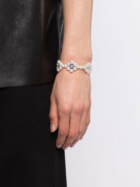 daisy flower pearl bracelet