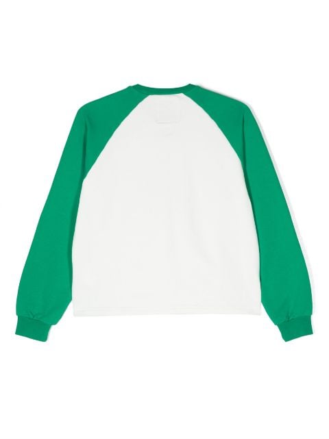 contrasting-sleeve cotton T-shirt