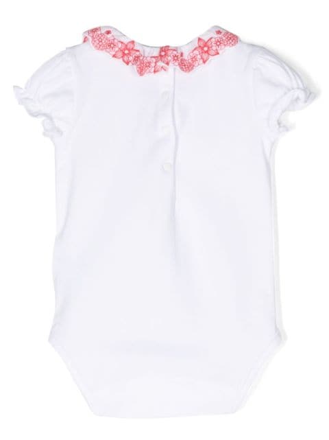 floral-embroidered stretch-cotton body