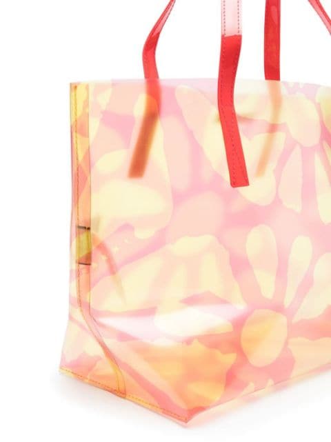 floral-print tote bag