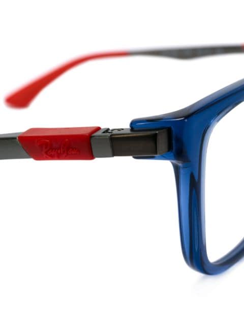bicolour rectangular glasses