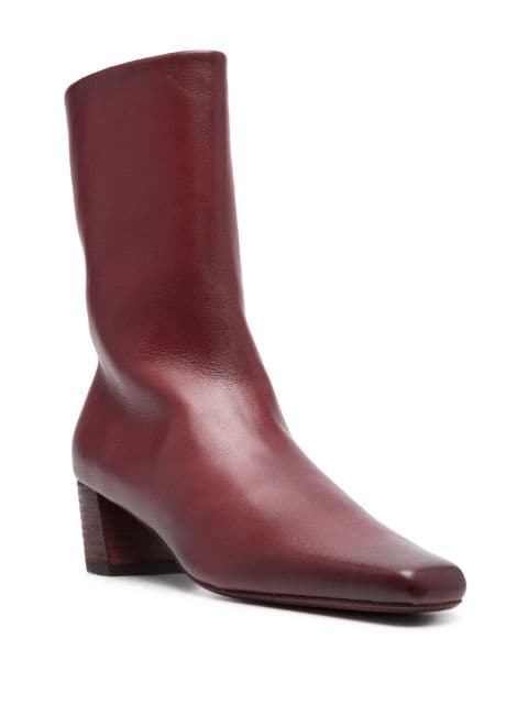 45mm square-toe leather boots
