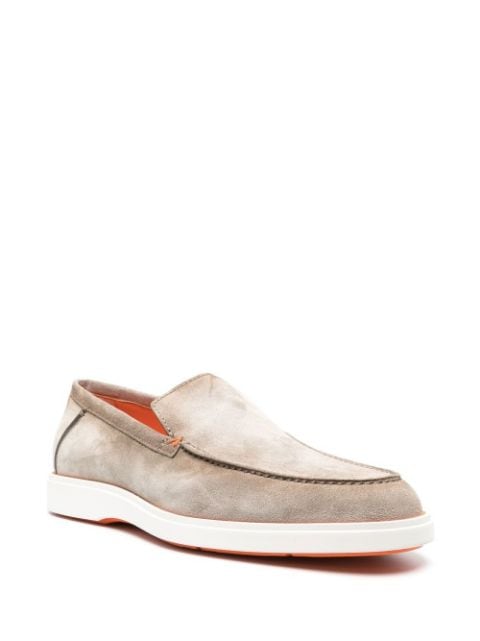 panelled calf-suede loafers