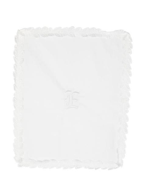 monogram-embroidered blanket