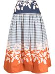 Apia floral-print striped skirt