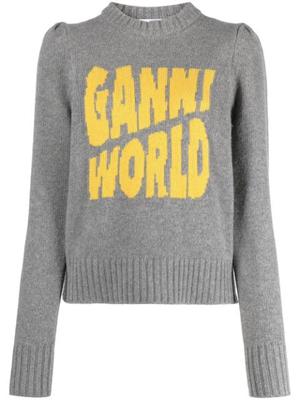GANNI World intarsia jumper