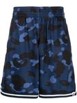 camouflage-print track shorts