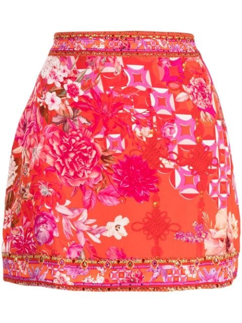 Secret Garden silk mini skirt