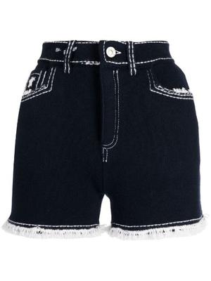frayed-detail knitted shorts