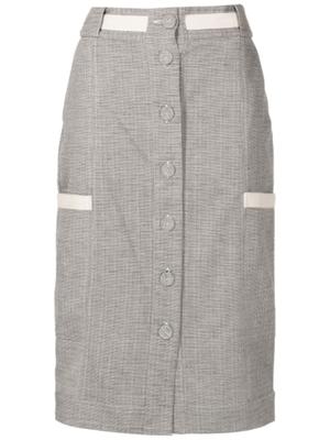 button-down midi skirt