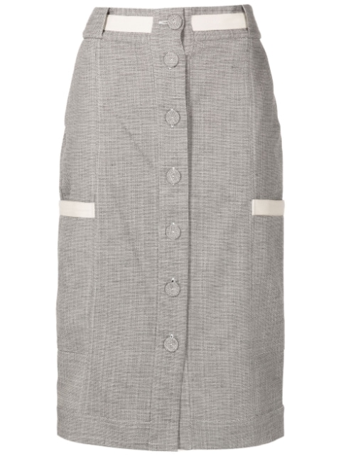 button-down midi skirt