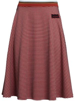 patterned-jacquard midi skirt