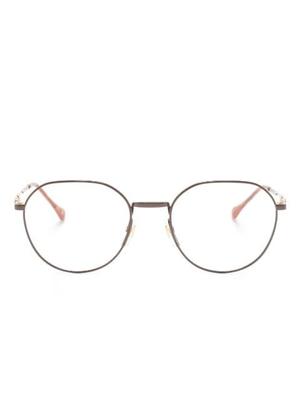 Horsebit-detail round-frame glasses