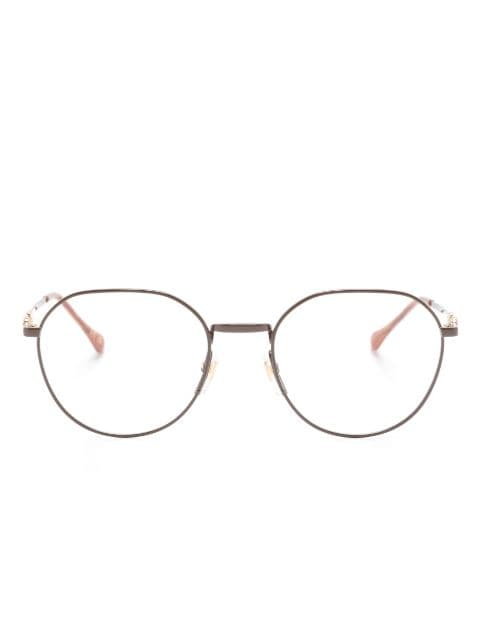 Horsebit-detail round-frame glasses
