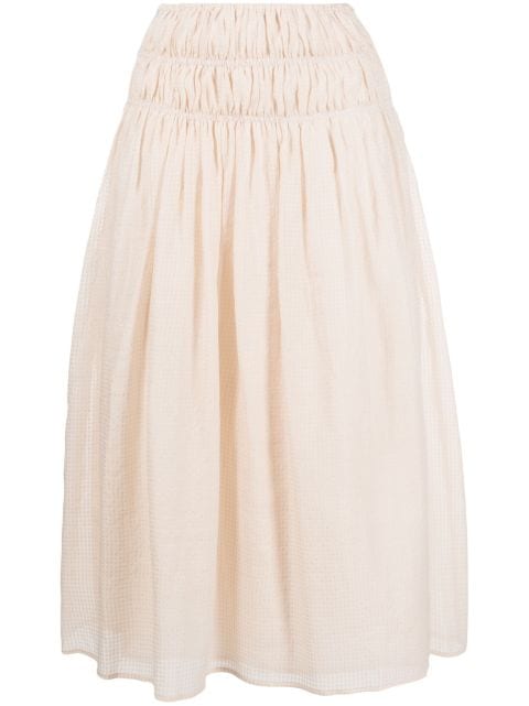Brigitta gingham-print high-waisted skirt