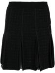 pleated tweed miniskirt