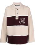 embroidered-monogram knit polo shirt